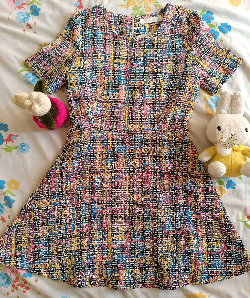 Colorful Tweed Mini Dress