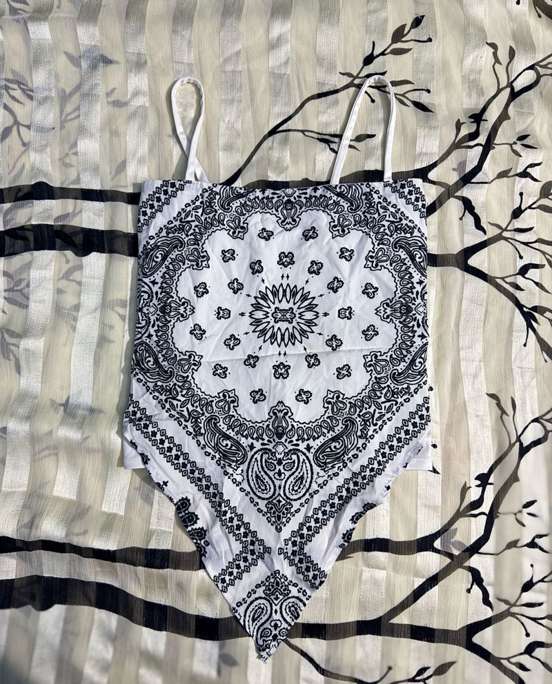 Bandana Print Crop Top