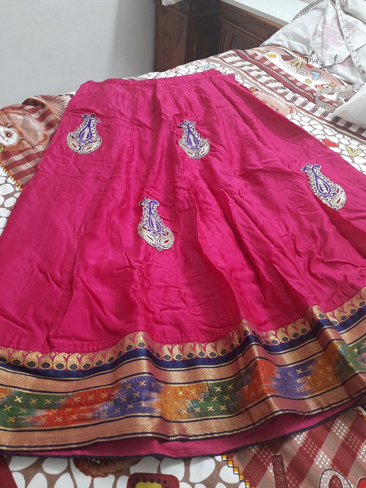 Silk Skirt Lehenga Ghagra Zari Party Wear