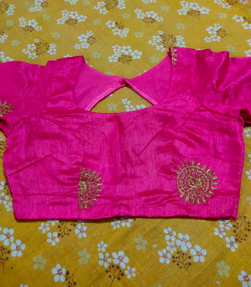 Elegant Pink Embroidered Blouse