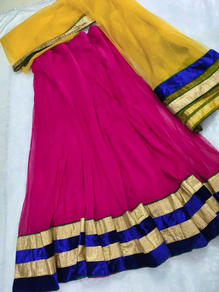 Vibrant Pink &amp; Yellow Lehenga and dupatta ✨