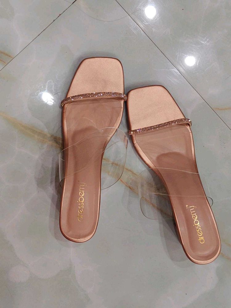 Sparkling Clear Strap Flat Sandals