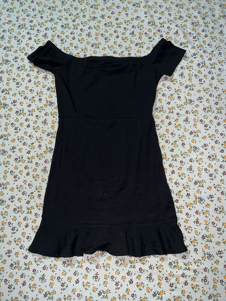 Off-Shoulder Black Mini Dress