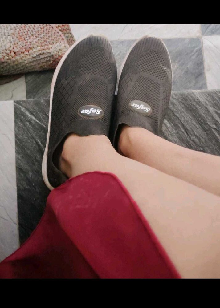 Stylish Gray Slip-On Sneakers