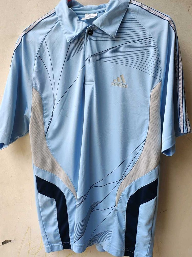 Adidas Men's Light Blue Polo Shirt