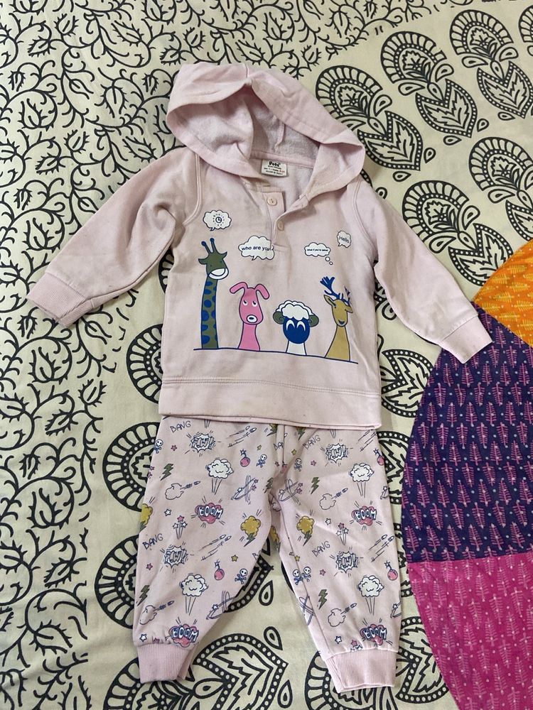 Cute Baby Pink Animal Pajama Set
