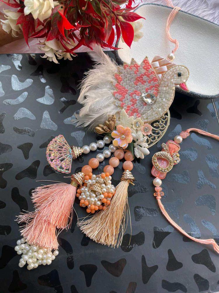 Premium Designer Peacock Rakhi Set