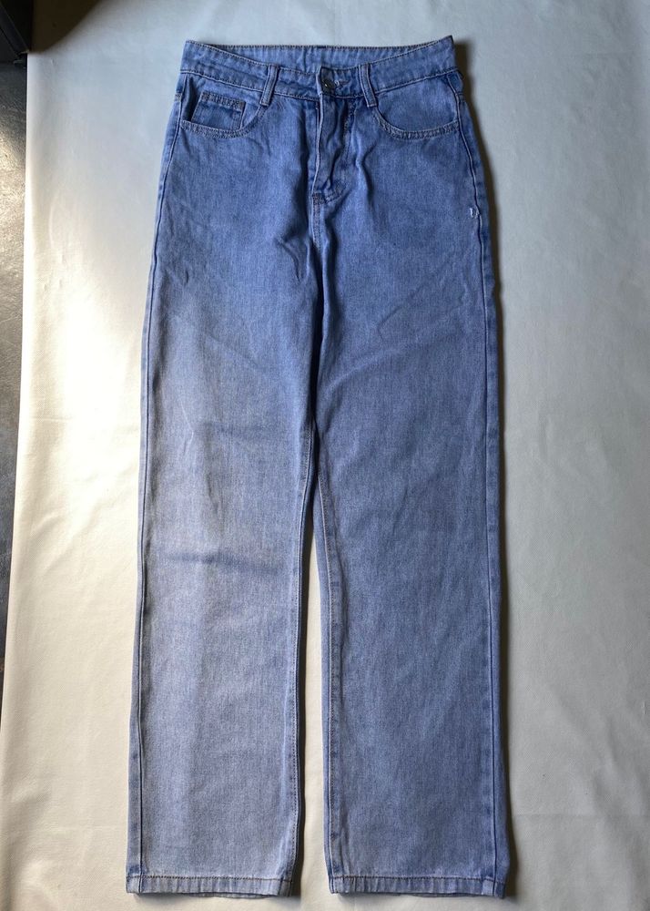 Light Wash Straight Denim Jeans
