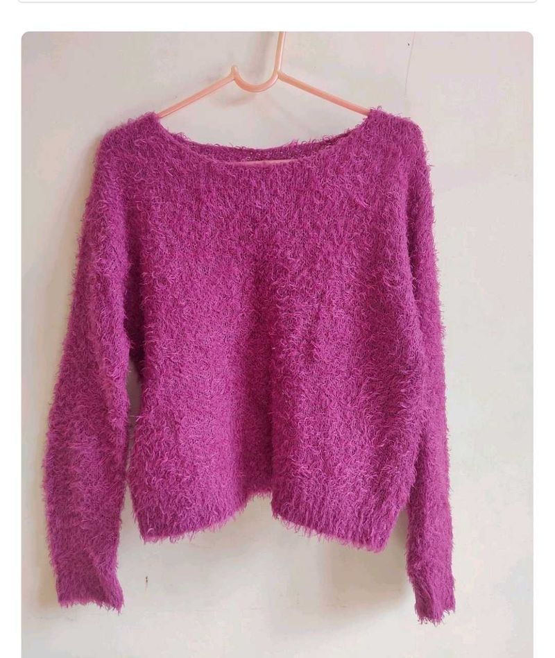 Fuzzy Purple Sweater