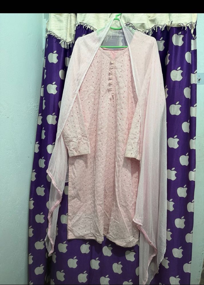 Elegant Pink Kurta Set with Dupatta