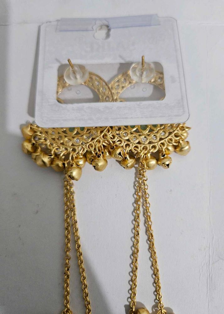 Elegant Gold Plated Jhumka Earrings