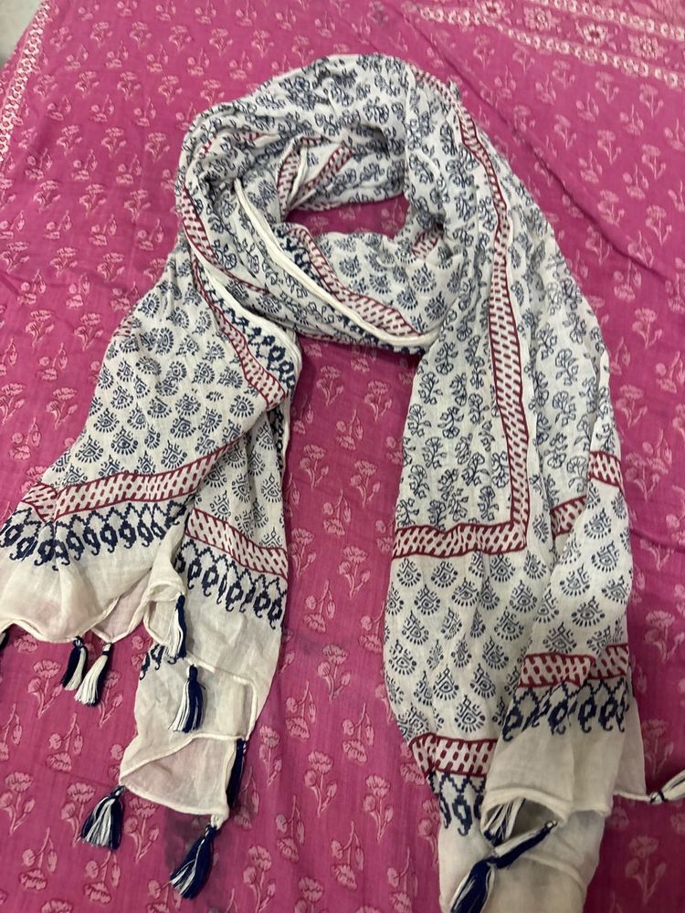 Boho Print Scarf with Tassels