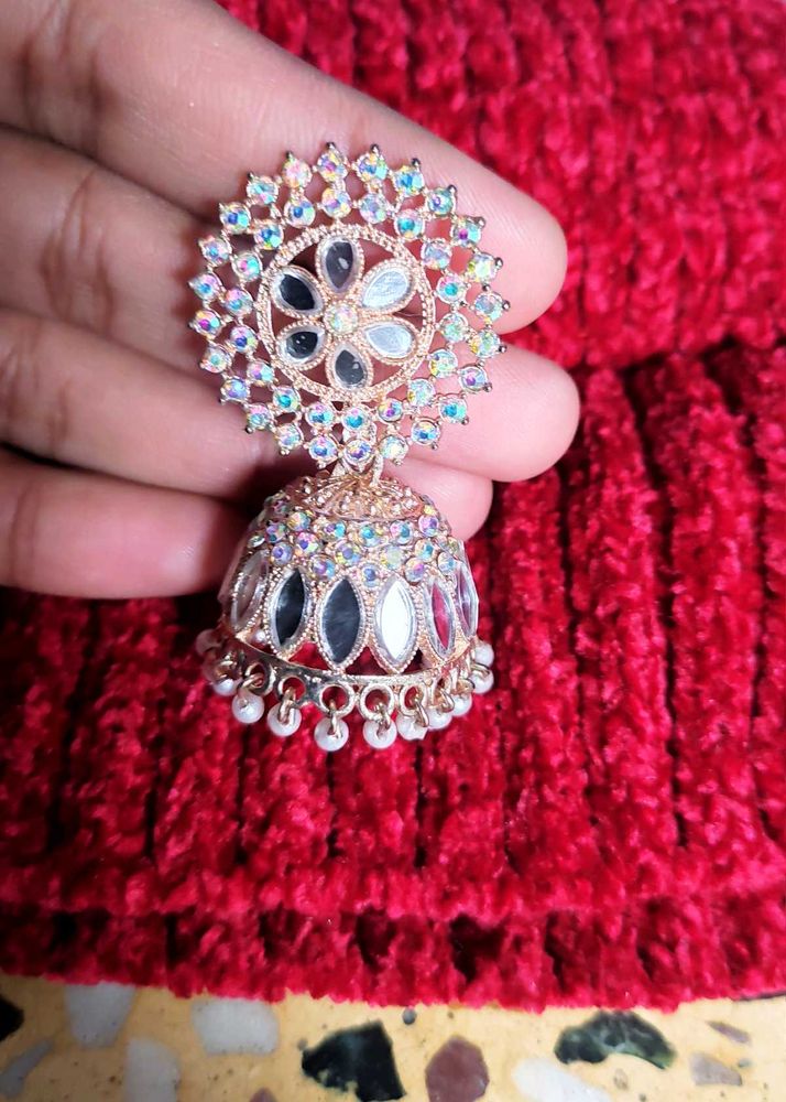 Mirror Jhumka Earrings