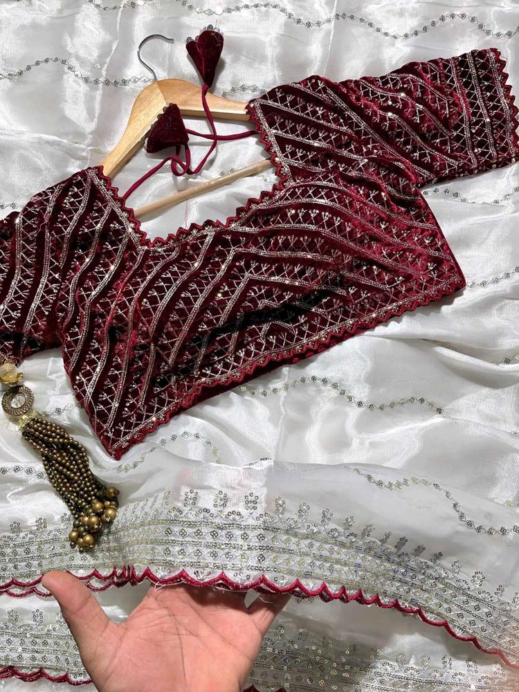 Designer Velvet Blouse with Sequins