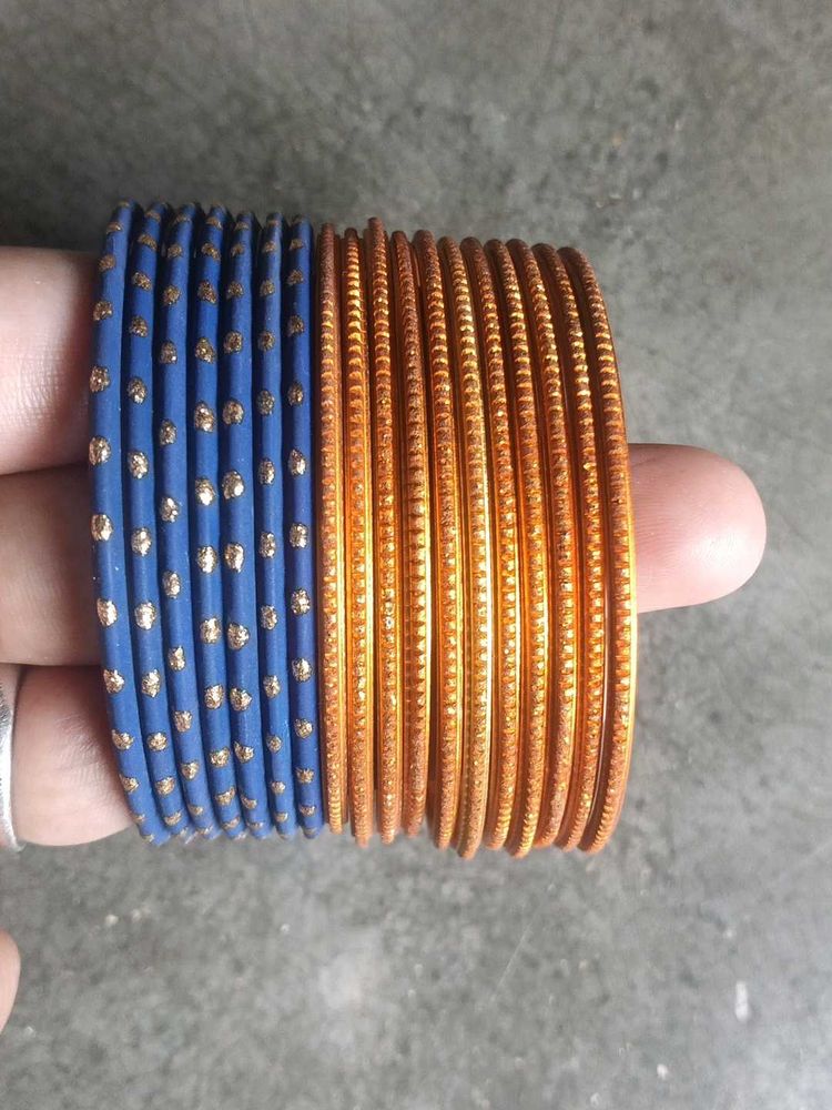 Set of Blue &amp; Gold Bangles