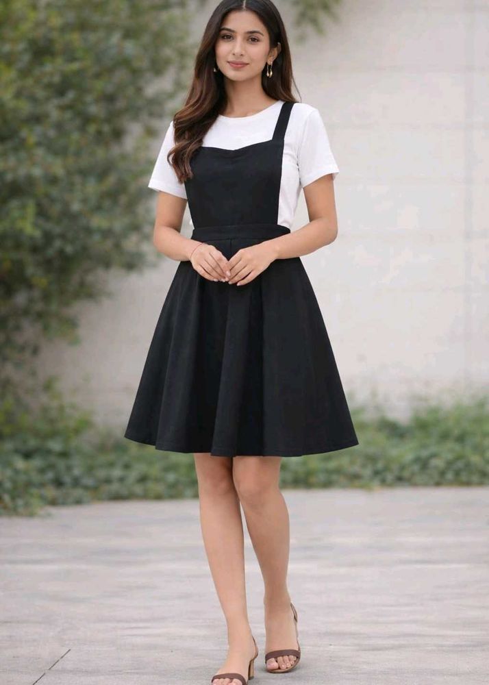 Chic Black Pinafore Dress