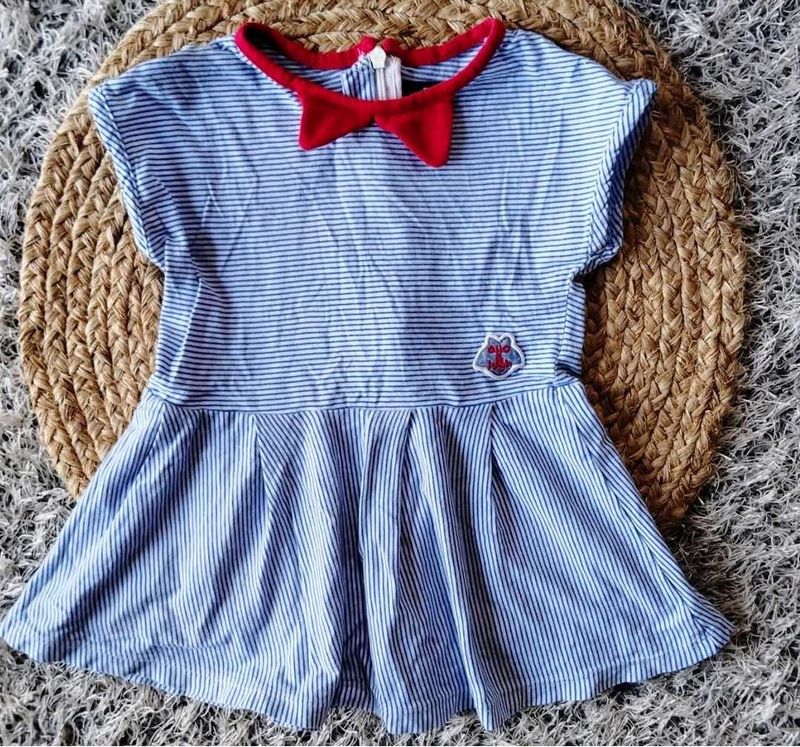 Striped Sailor Dress with Bow