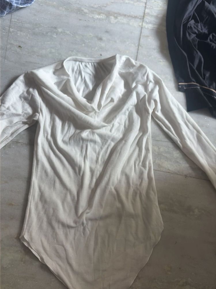 Cream Long Sleeve Top