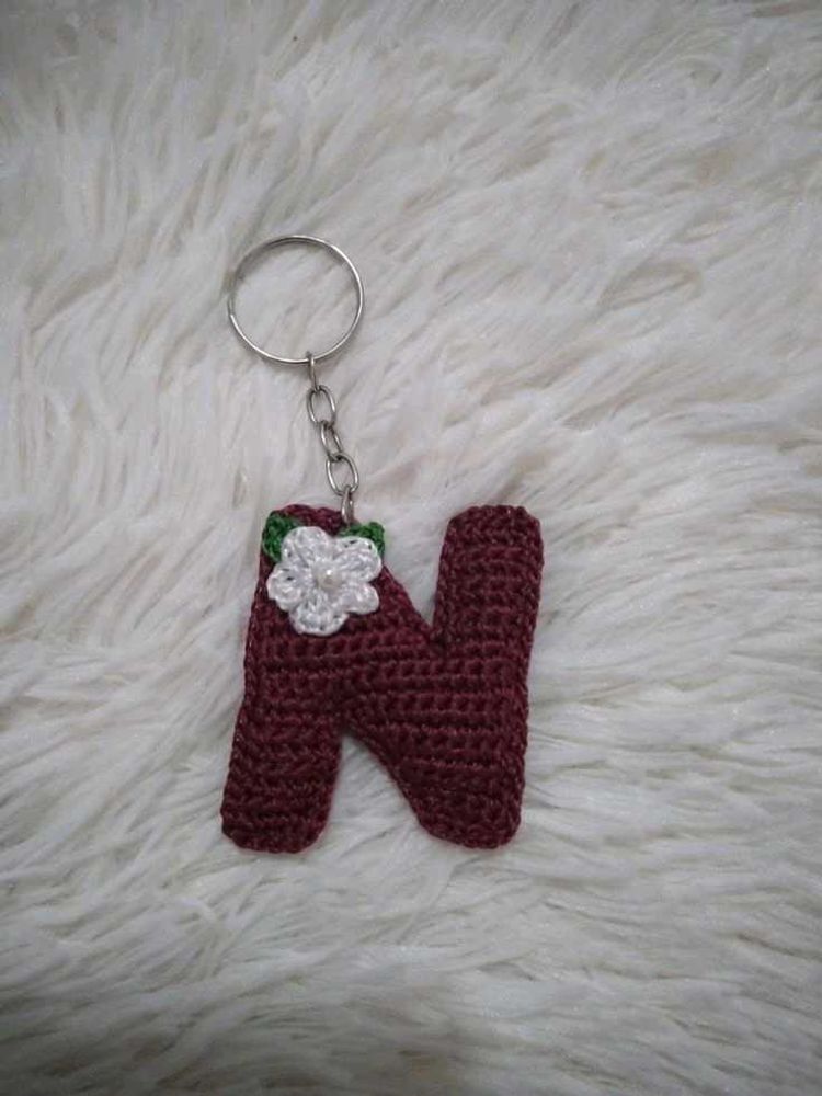 Crocheted 'N' Letter Keychain