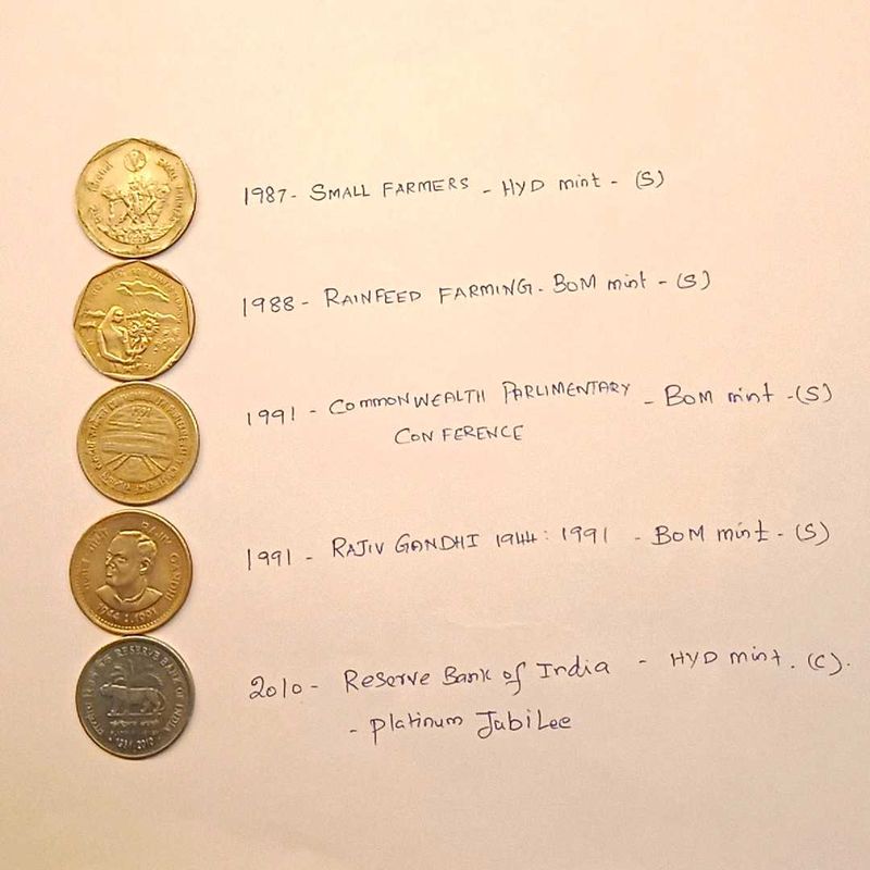 Small Set Of 1 Rupee Commemorative Coins