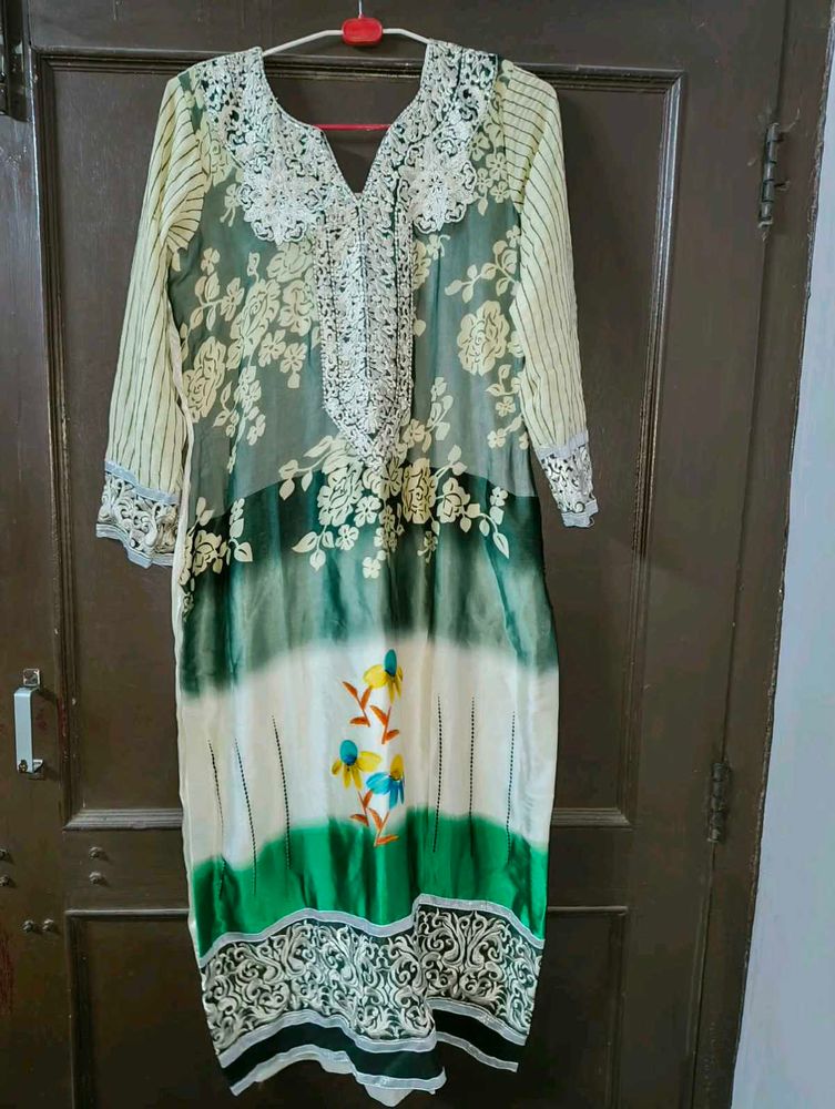 Elegant Floral Print Kurta