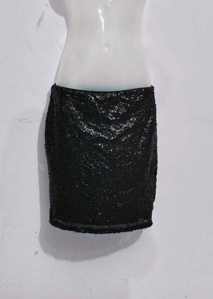 Sparkly Black Mini Skirt