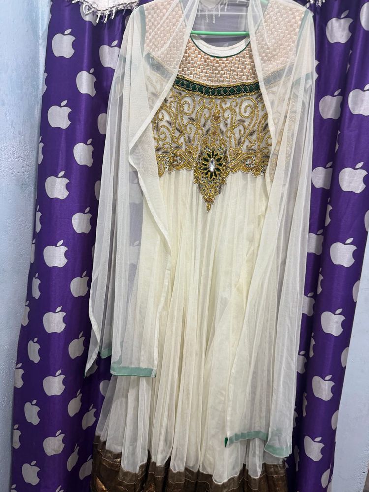 Elegant off white Anarkali Dress