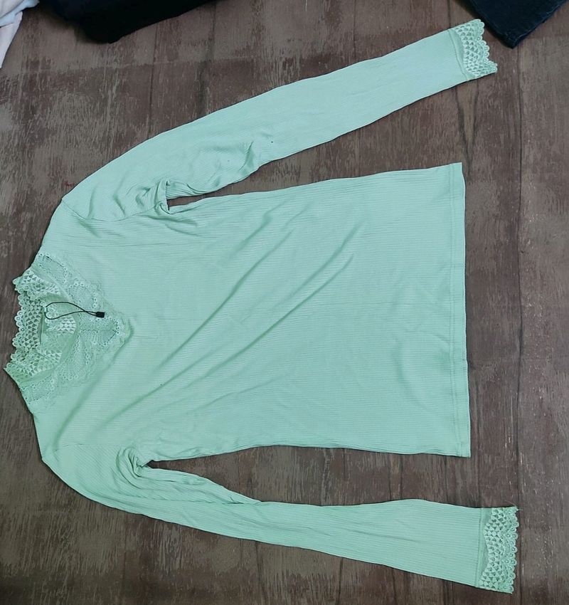 Light Green Colored Top Never Used Size Issue