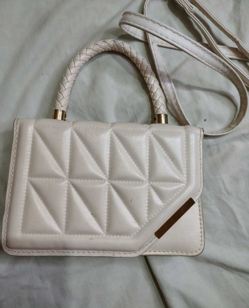 savana Cream Quilted Shoulder Bag