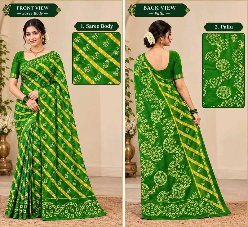 Sungudi cotton single cross sarees