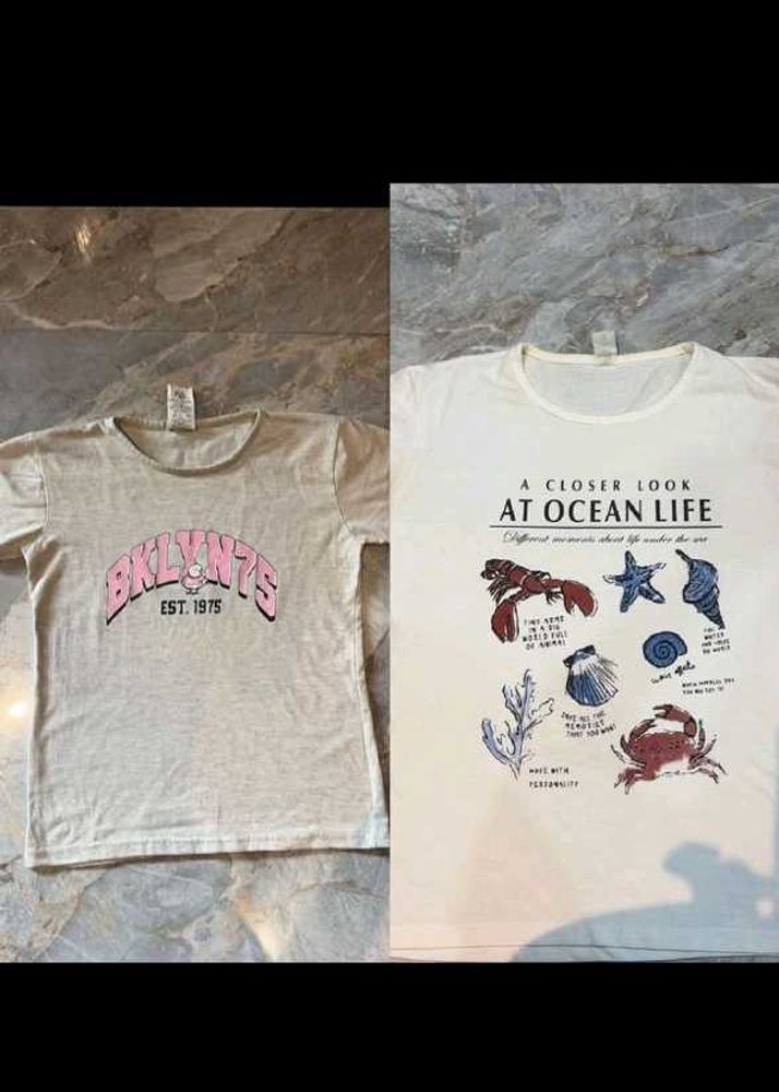 Graphic Print T-Shirts Set