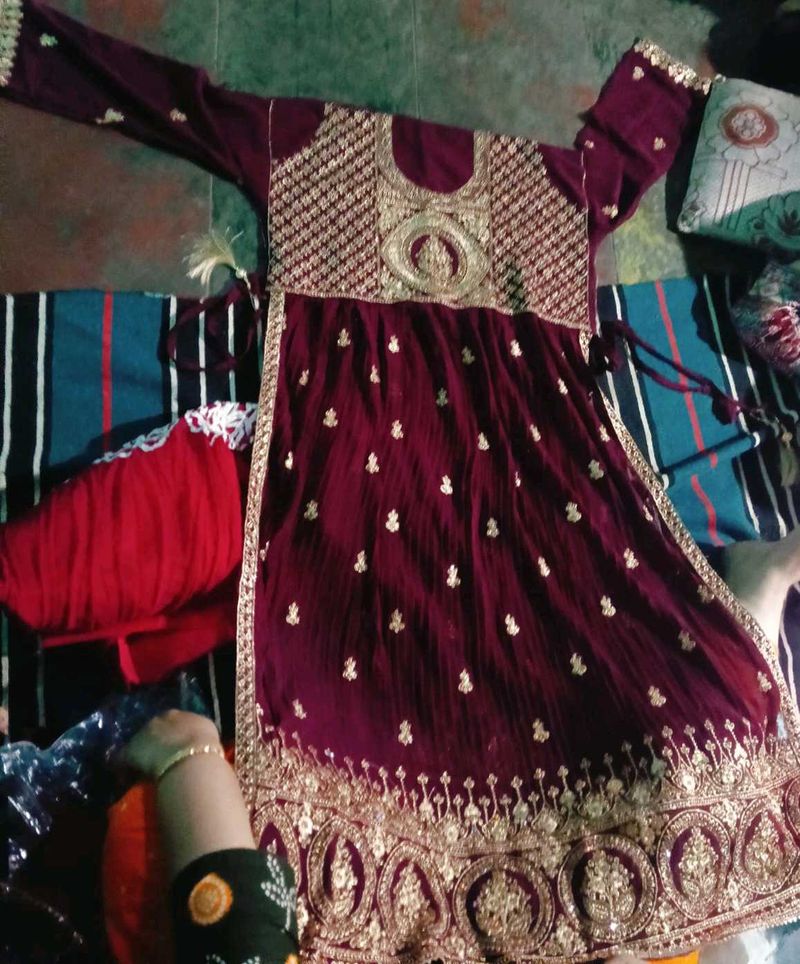 Embroidered Maroon Lehenga Choli for 7 to 8 year g