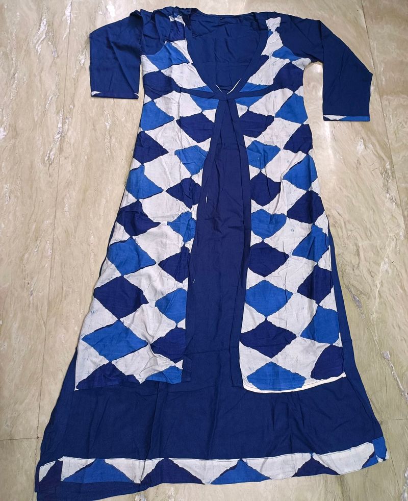 Kurti navy Blue wid white XL size used once...no s
