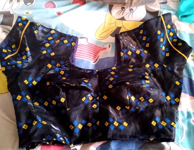 Stylish Black Blouse with Diamond Print