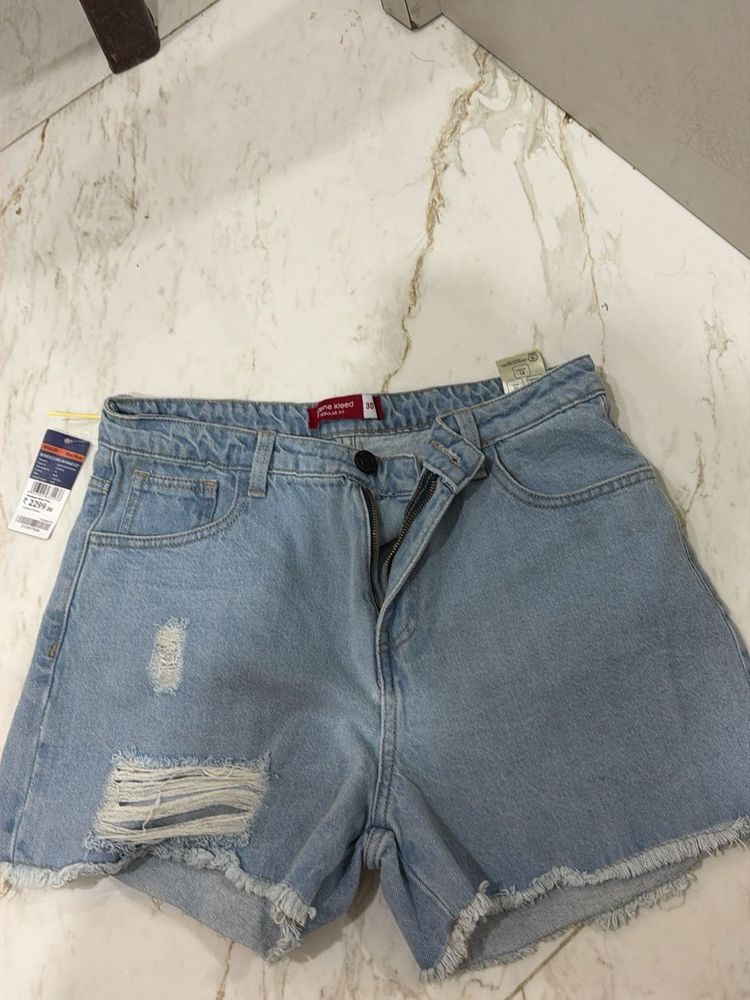 Ripped Denim Shorts