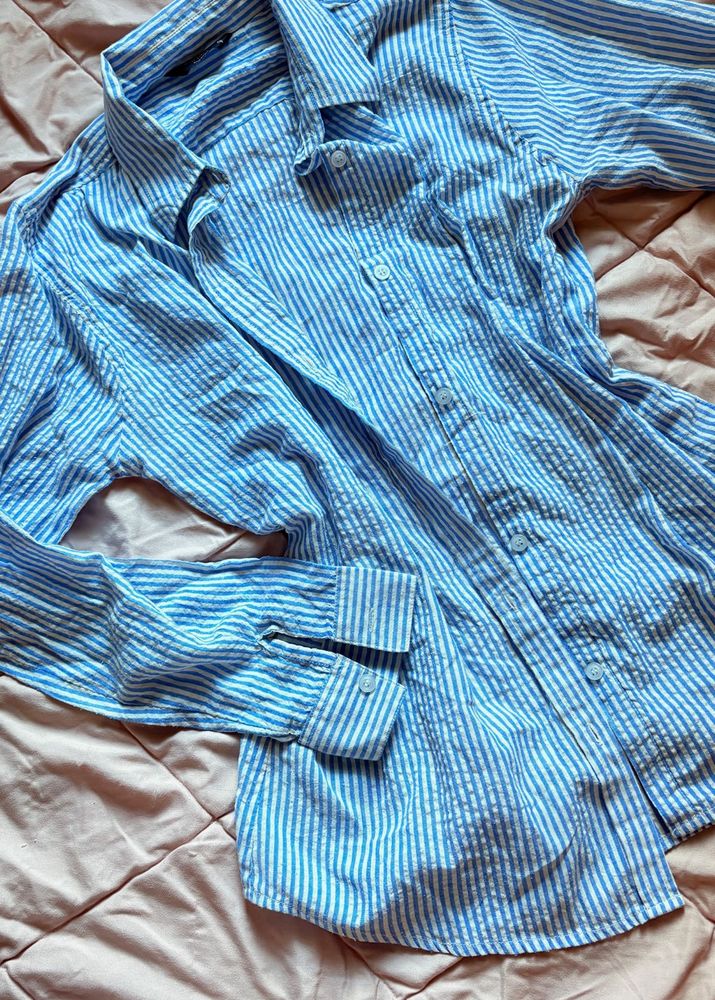 Blue Striped Women’s Casual Shirt