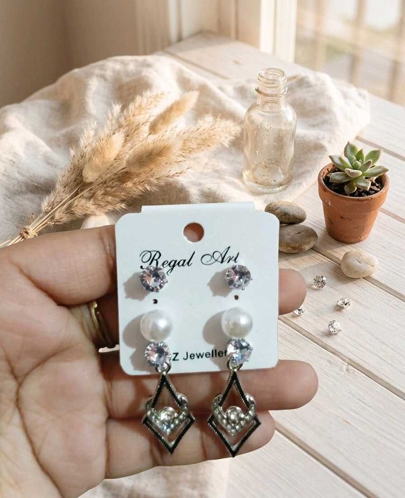 Elegant Studs &amp; Dangle Earring Set