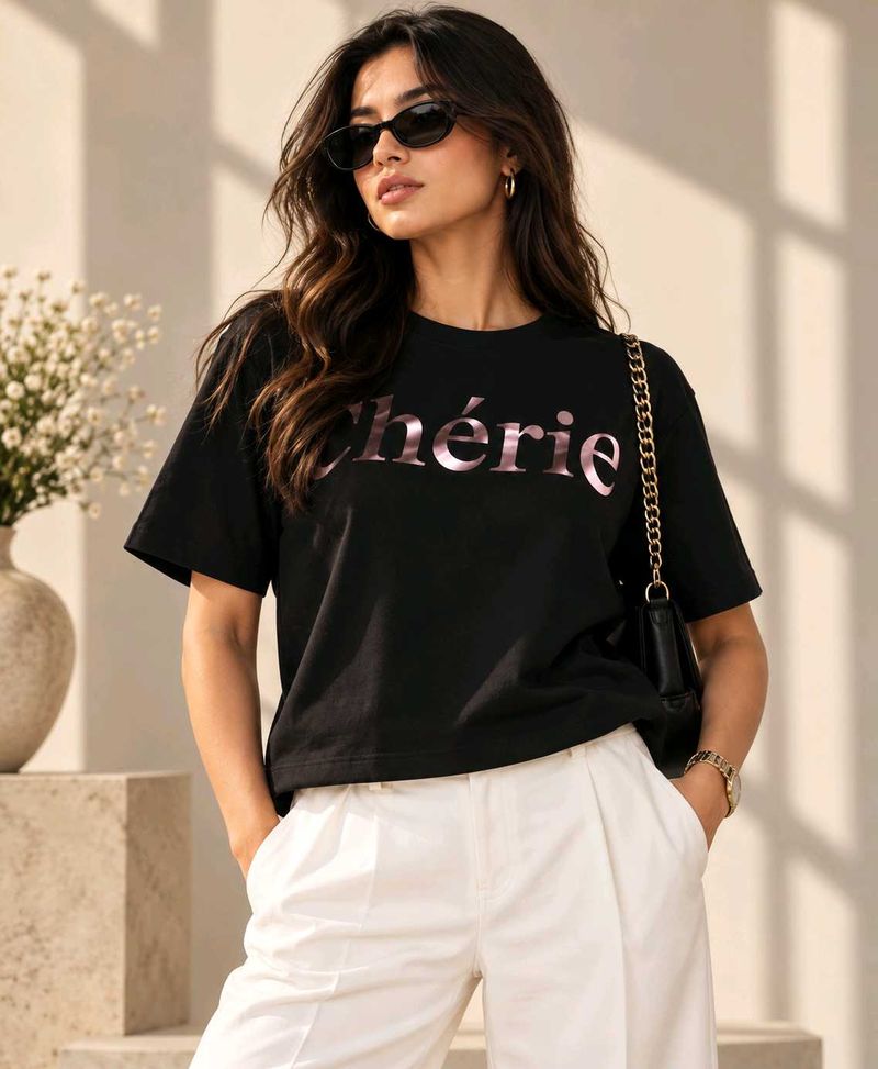DNMX Black 'Cherie' Graphic T-Shirt
