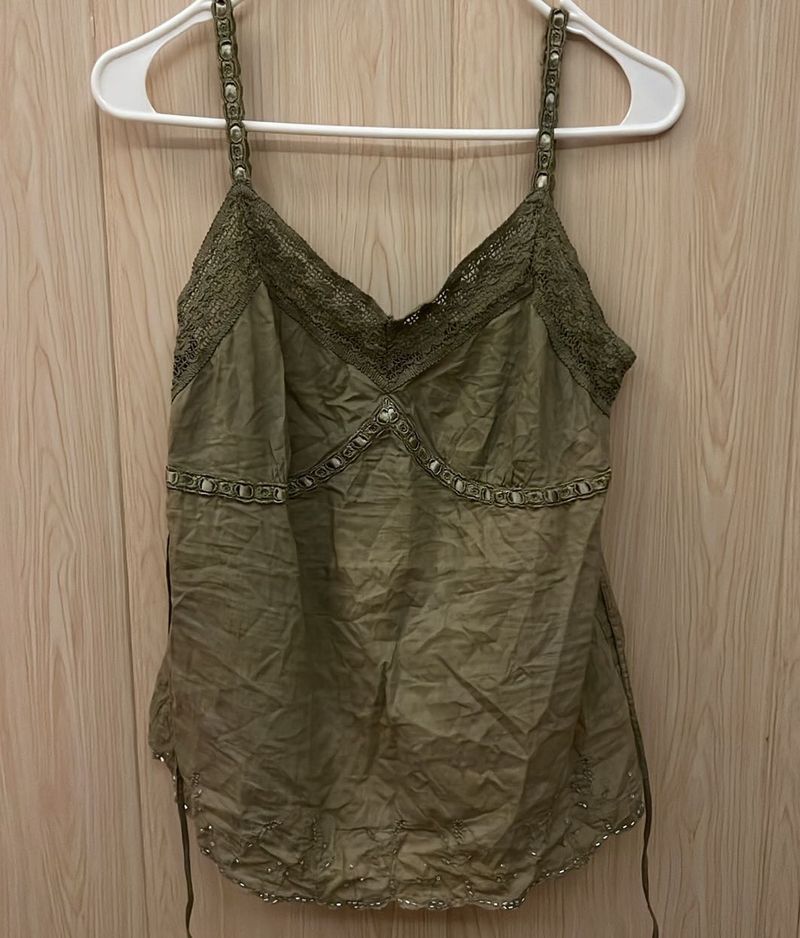 Embellished Spaghetti Strap Camisole Top