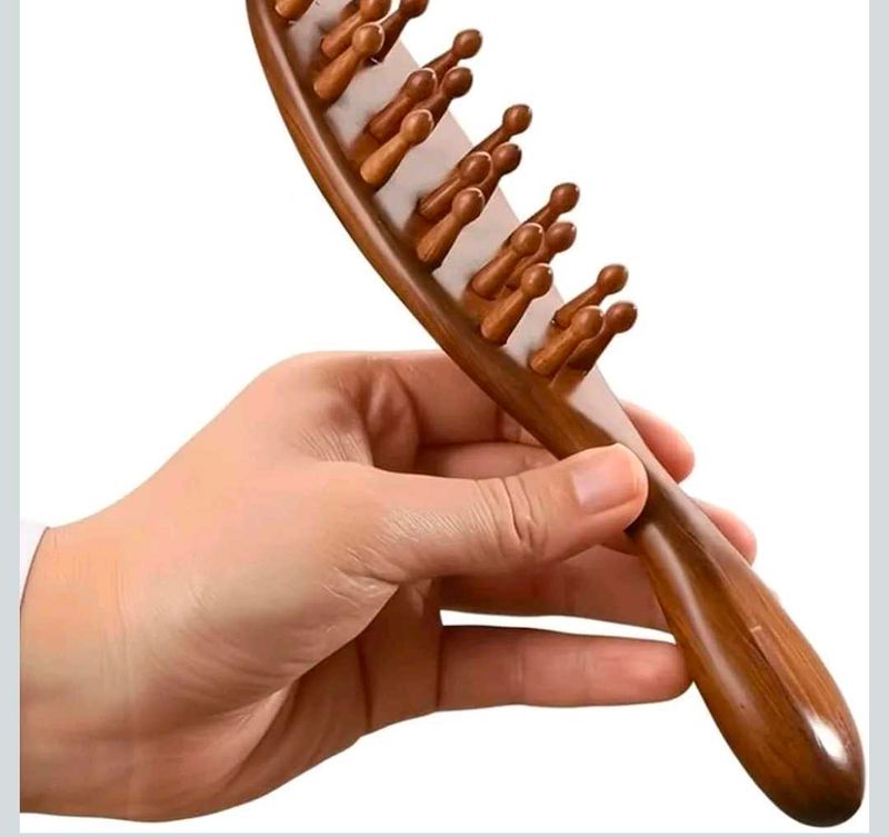 Wooden Scalp Massager Comb