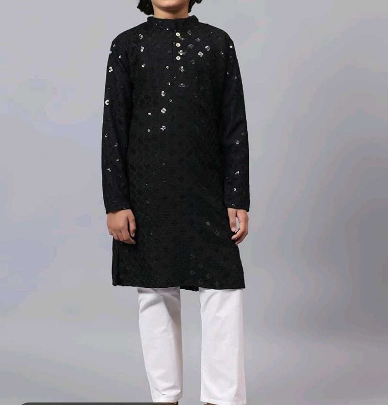 Black Sequined Kurta