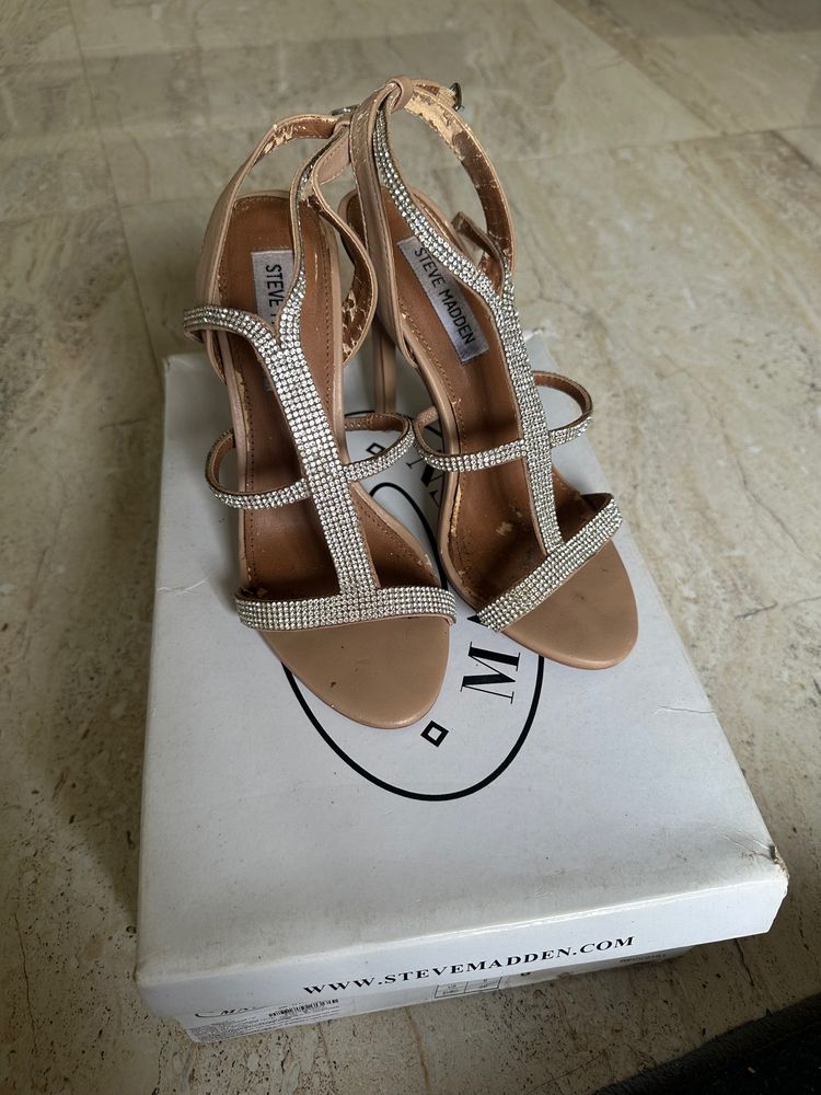 Steve Madden Nude Crystal Heels