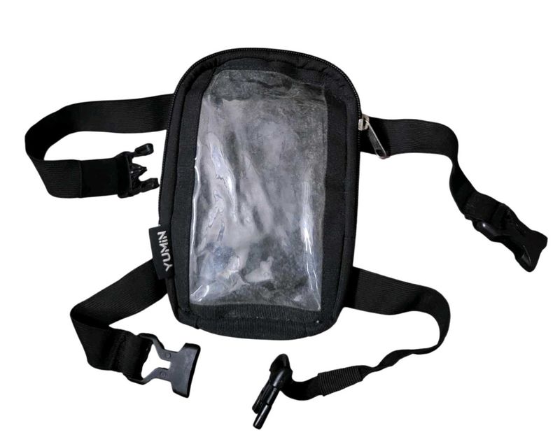 YUMIN Black Waist Bag with Clear Pouch