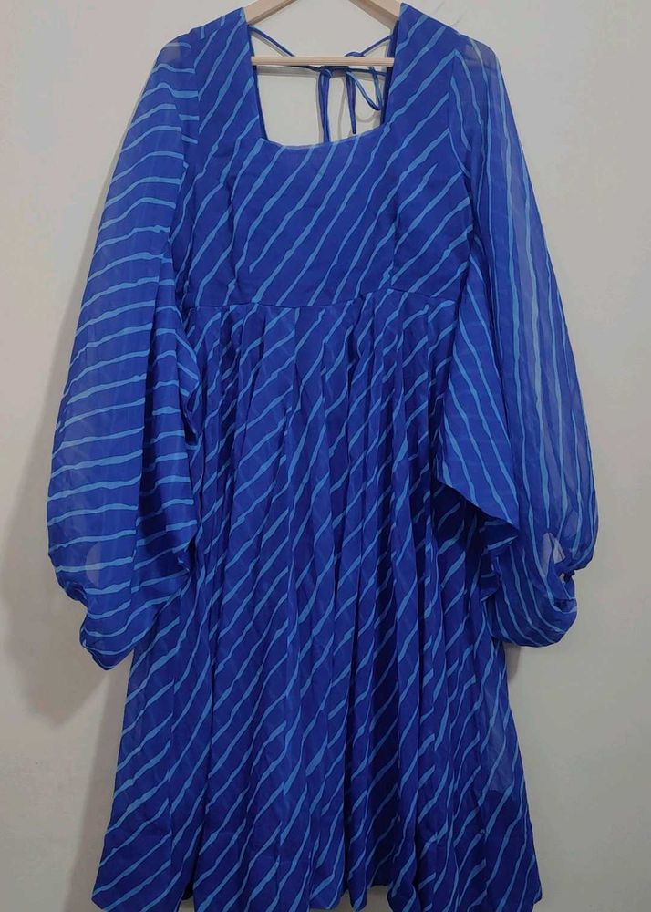 Blue🔵Striped Frock Dress For 34 Bust