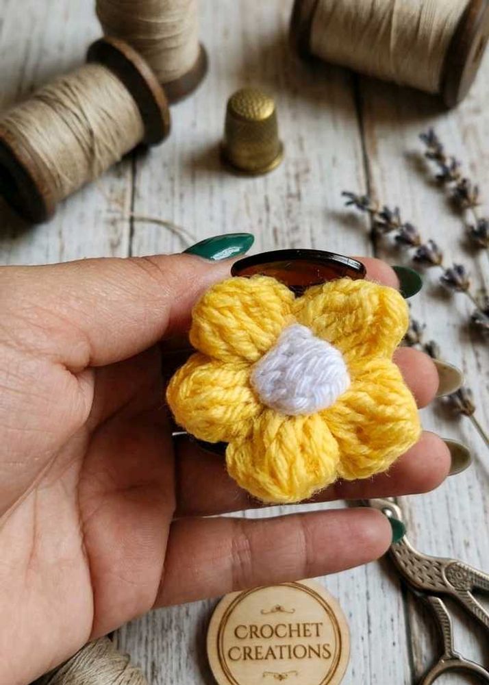 Handmade Crochet Flower Hair Clip