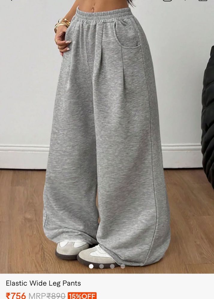Gray Wide Leg Sweatpants