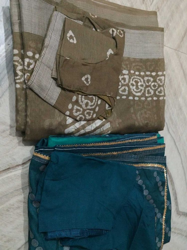 combi Stylish Batik Print Saree with Blouse