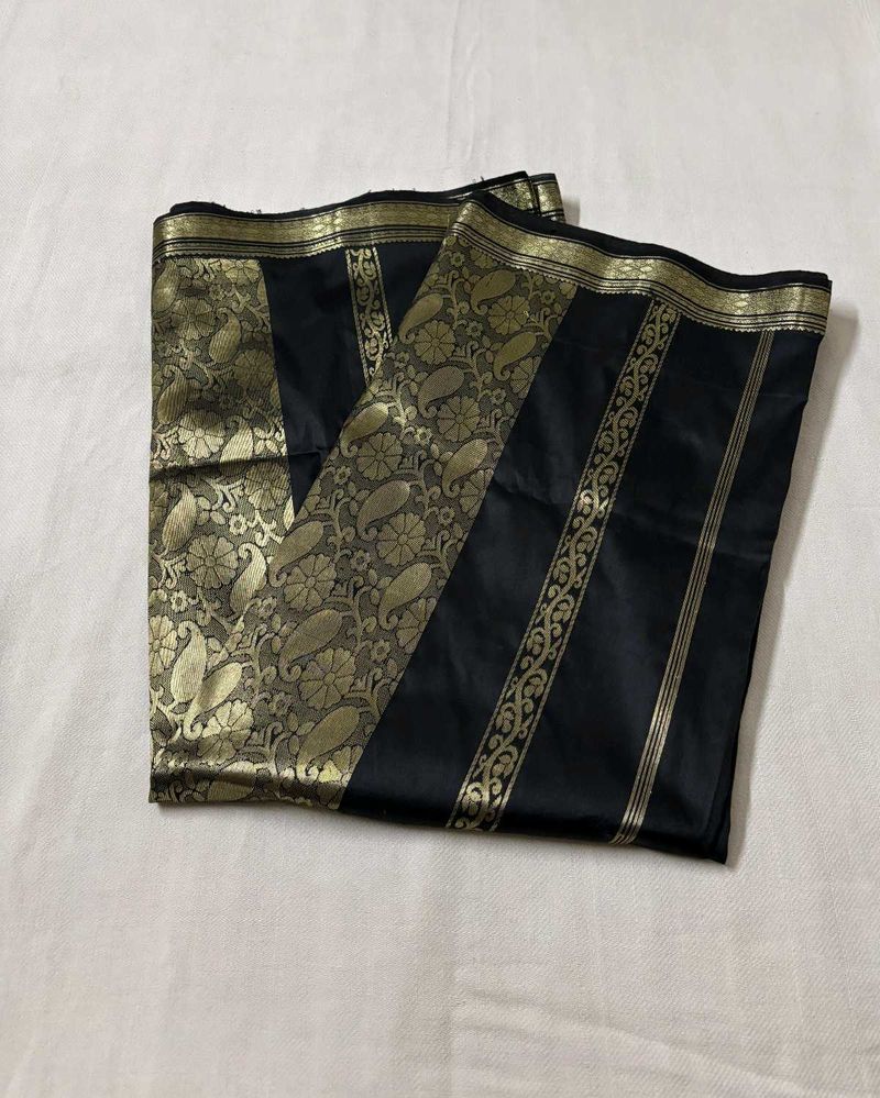 Silk Black &amp; Gold Saree