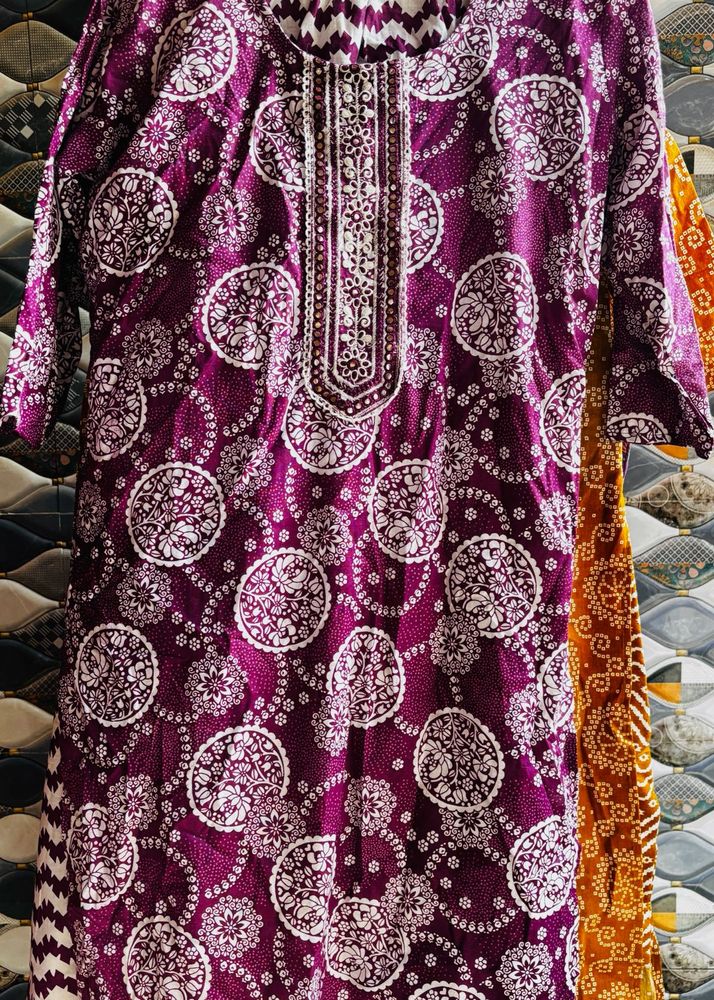 Elegant Purple Kurta Set with pants