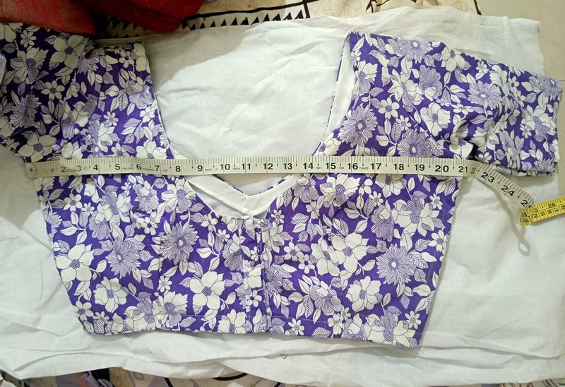 Floral Print Purple Blouse